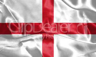 Flag of England Waving In The Wind. St George's Cross 3D illustr