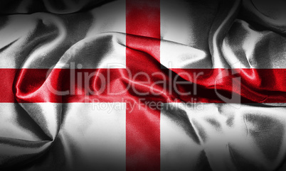 Flag of England Waving In The Wind, Grunge Looking. St George's