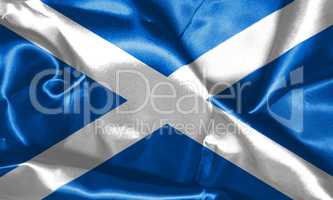 Flag Of Scotland Waving in The Wind 3D illustration