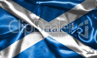 Flag Of Scotland With Country Name On It 3D illustration