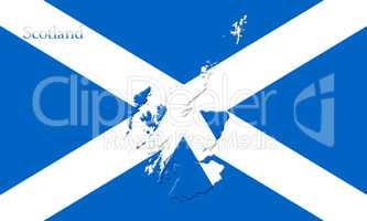 Flag Of Scotland With Country Map On It 3D illustration