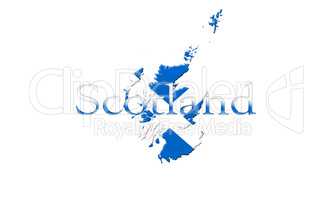 Map Of Scotland With Flag On It Isolated On White Background 3D