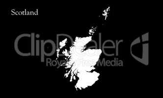 Map Of Scotland Alpha Channel On Black Background 3D illustratio