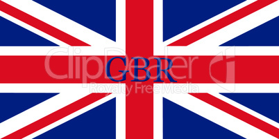 Great Britain Flag With Country Name Written On It 3D illustrati