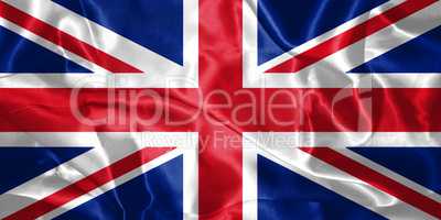 Great Britain Flag Blown in the Wind 3D illustration