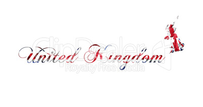 United Kingdom Text Written  On White Background 3D illustration