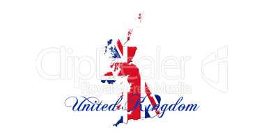 United Kingdom Map With Flag and Country Name On It Isolated On
