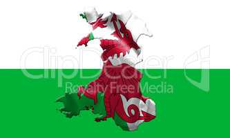 Map Of Wales With Flag Of Country On It On Flag Background 3D Il