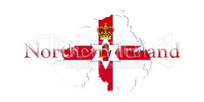 Northern Ireland Ulster Banner. Map With Flag And Country Name O