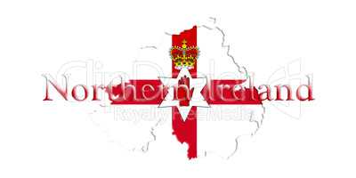Northern Ireland Ulster Banner. Map With Flag And Country Name O