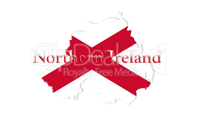 Northern Ireland Flag and Map. Saint Patrick's Saltire Isolated