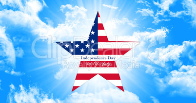 Happy 4th of July.  Independence Day, Star With United States of