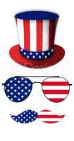 Glasses and Mustache Design of the American Flag With Hat of Unc