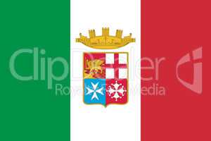 Italy Flag. Official colors and proportion with Naval Ensign. Na