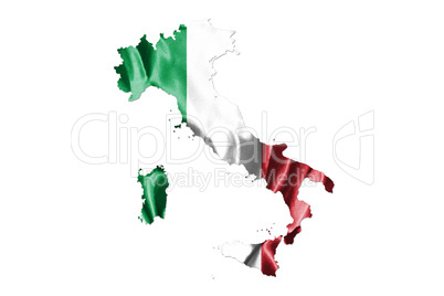 Map of Italy With Italian Flag. Official colors and proportion i