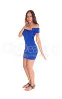 Beautiful Asian woman in blue dress