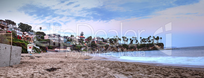 Sunset over the beach at Crescent Bay in Laguna Beach