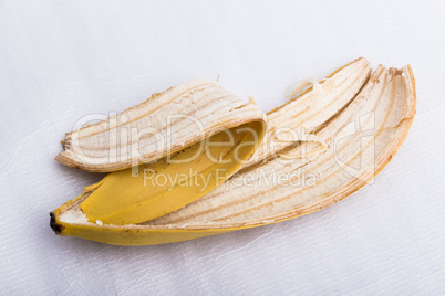 The skin of a ripe banana