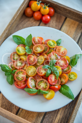 Tomaten Salat mit Basilikum