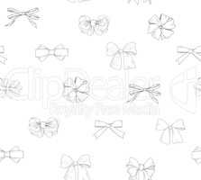 Bow tiled pattern. Bride team bow icon set. Holiday gift wallpap