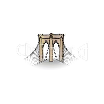 New-York city sign. Travel NYC icon. American landmark Brooklyn