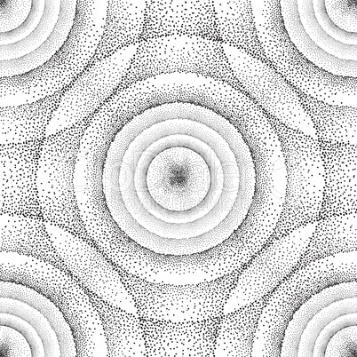 Abstract dot pattern. Geometric space ripple ornament.  Spot Cir