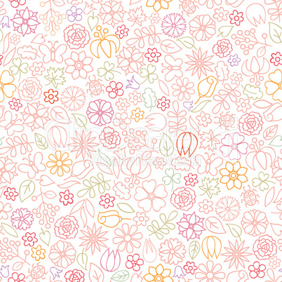 Floral seamless pattern.  Flower icon gentle background. Spring