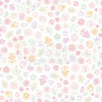 Flower icon seamless pattern. Floral leaves, flowers. Summer orn