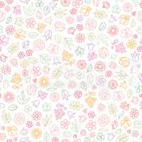 Flower icon seamless pattern. Floral leaves, flowers. Summer orn