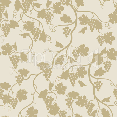 Floral seamless pattern with grape branch. Wineyard retro wallpa