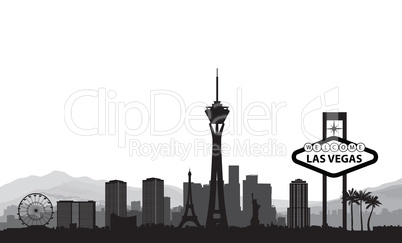 Las Vegas skyline. Travel american city landmark background.