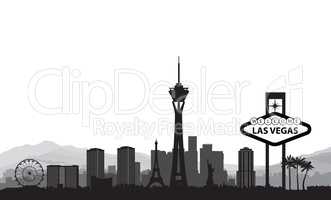 Las Vegas skyline. Travel american city landmark background.