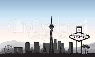 Las Vegas skyline. Travel american city landmark background. Urb