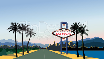 Las Vegas city skyline. Travel USA background. Landscape with La