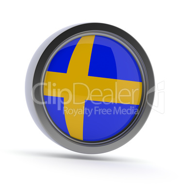Steel badge with Swedish flag
