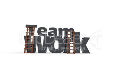 3d concept with the word teamwork