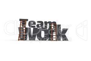 3d concept with the word teamwork