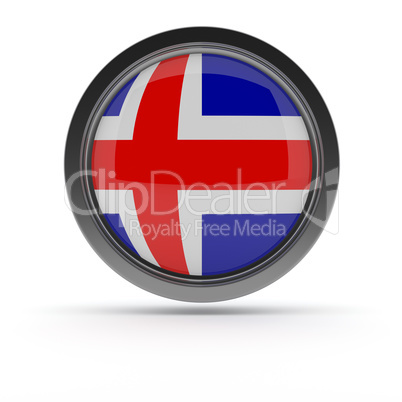 Steel badge with flag of Iceland