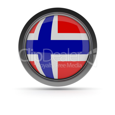 Steel badge with Norwegian flag