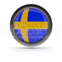 Steel badge with Swedish flag