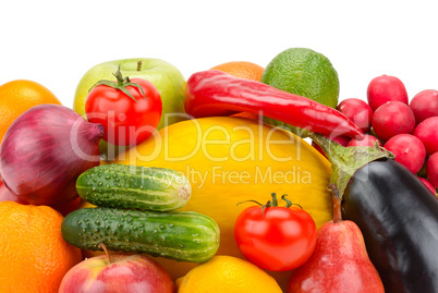 fruits and vegetables isolated on white