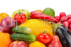 fruits and vegetables isolated on white