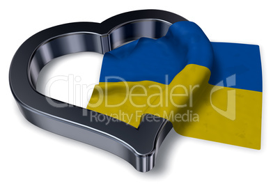 flagge der ukraine und herz