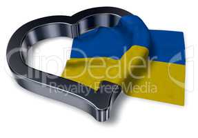 flagge der ukraine und herz