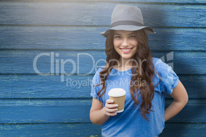 Composite image of beautiful brunette women wearing casual clothes