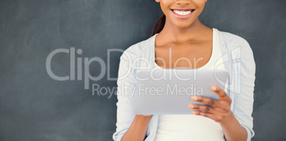 Front view of a black woman looking at camera