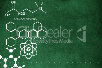 Composite image of graphic image of chemical formulas