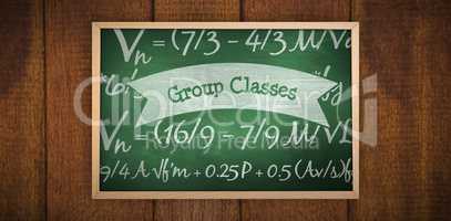 Composite image of image of a chalkboard
