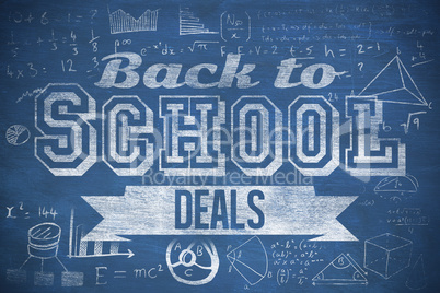 Composite image of back to school deals message