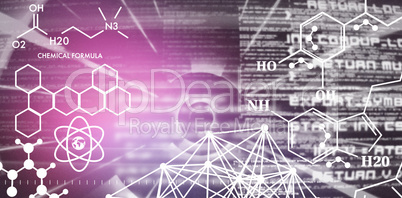 Composite image of graphic image of chemical formulas